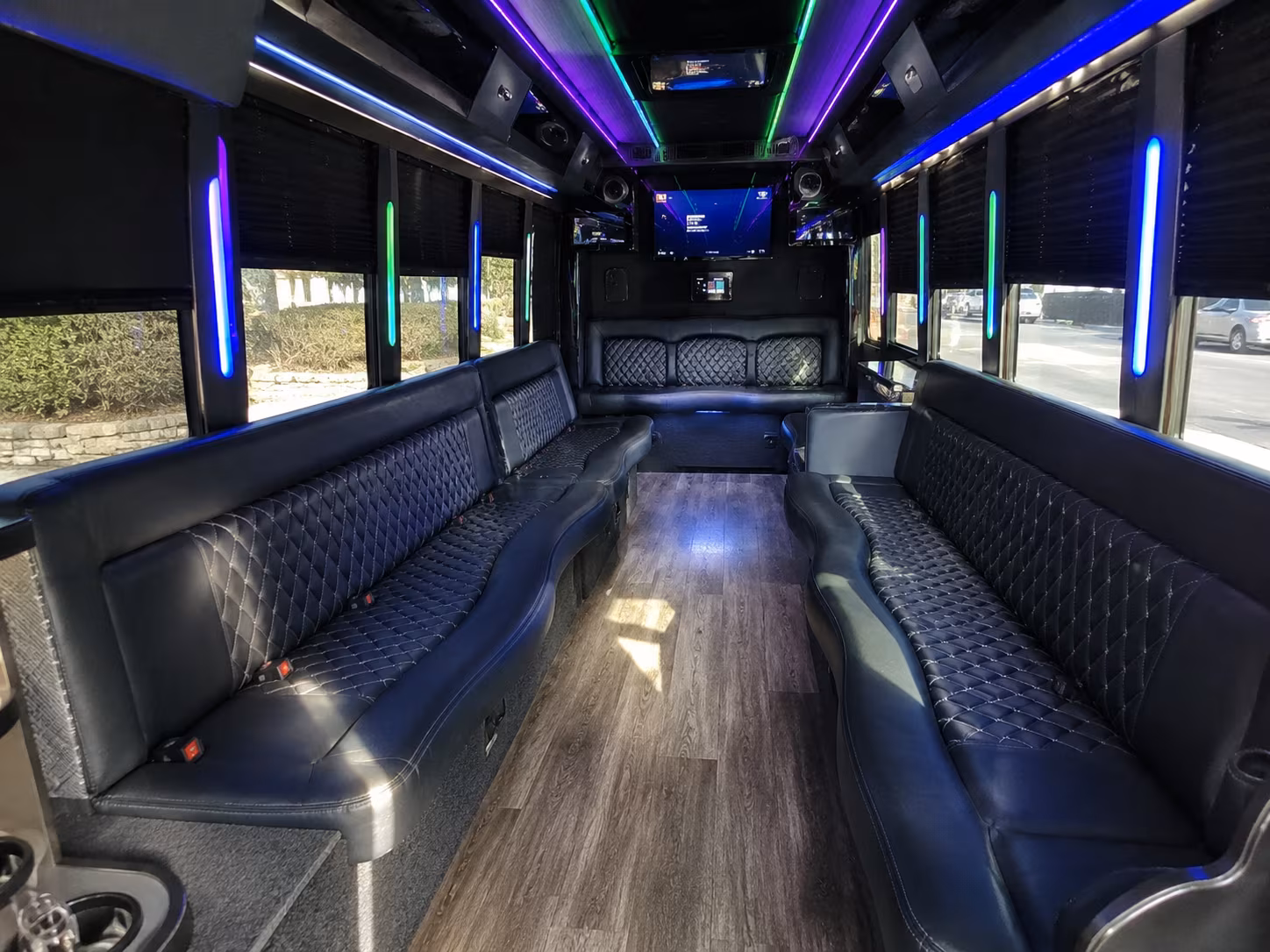 weymouth 15 passenger party bus interior