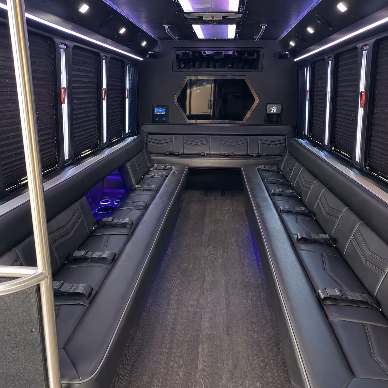 weymouth 18 passenger party bus interior