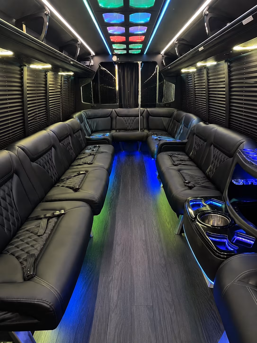 weymouth 20 passenger party bus interior