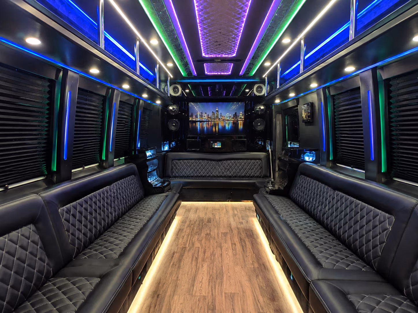 weymouth 25 passenger party bus interior