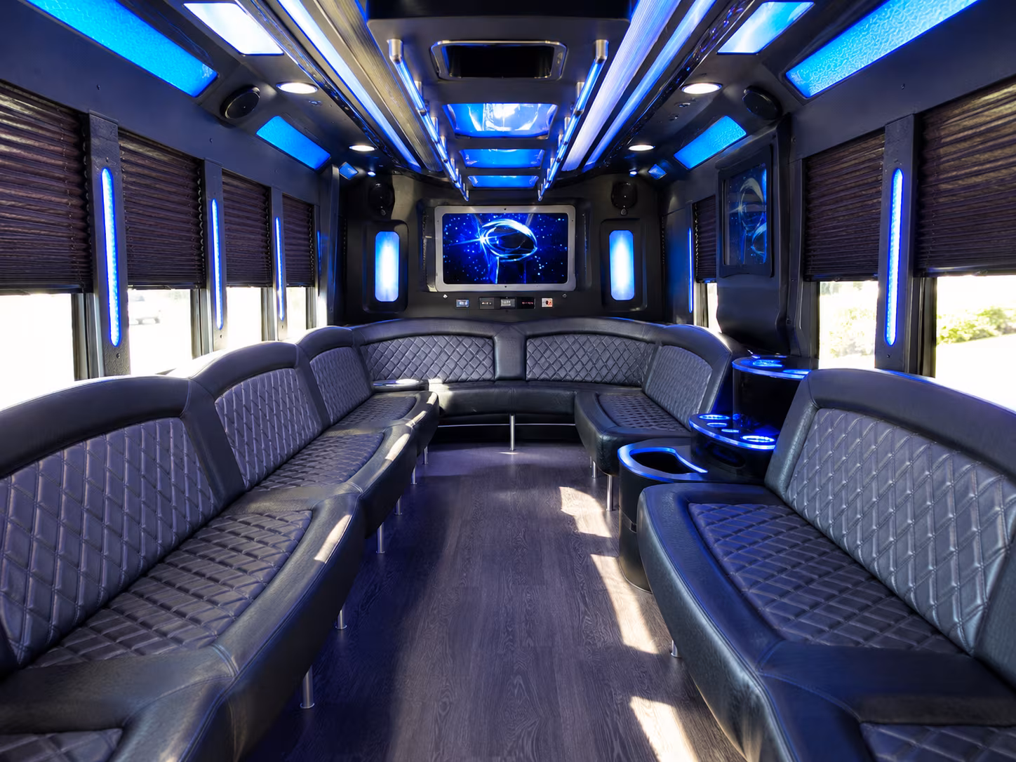 weymouth 28 passenger party bus inside