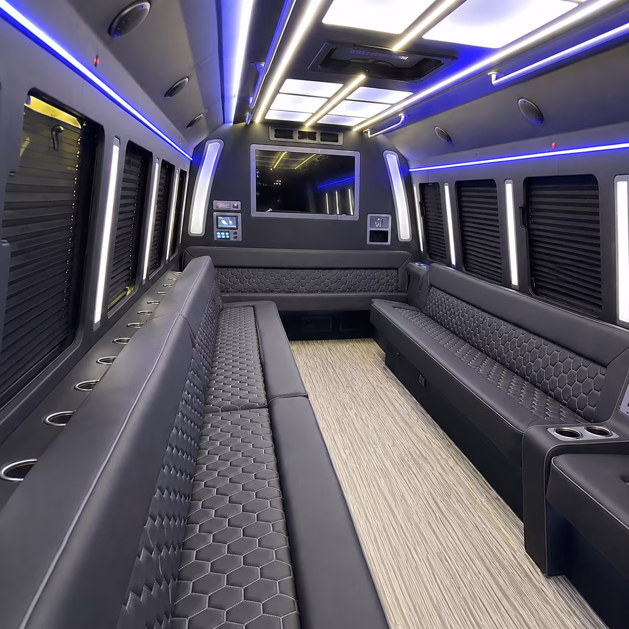 weymouth 40 passenger party bus inside